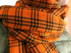 Mønstret cashmere tørklæde orange