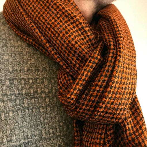 Ternet cashmere tørklæde orange
