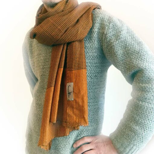 Ternet cashmere tørklæde orange