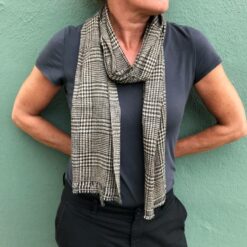 Herre cashmere - sort-lysebrun tern