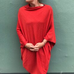Cashmere Poncho - rød